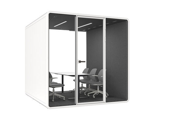 Soundproof Office Pod with 4-6 Person Capacity Modular Acoustic Cabin Laminated Glass Silence Pod