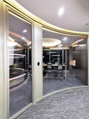 Curved Glass Partitions Unique Beauty Round Glass Hot Bending Process Glass Space Utilization