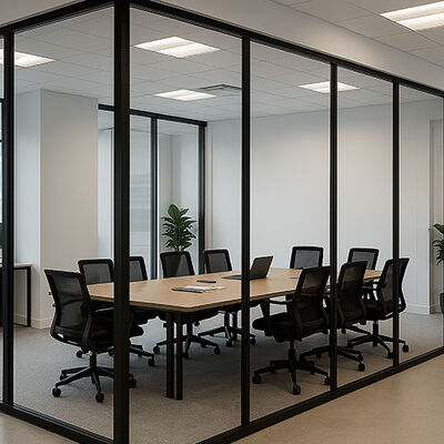 Customized Commercial Office Glass Partition Wall Minimalist Design Room Dividers Office Full Height Glass Wall Partition