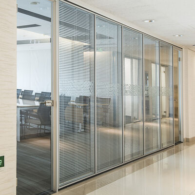 Customized Commercial Office Glass Partition Wall Minimalist Design Room Dividers Office Full Height Glass Wall Partition