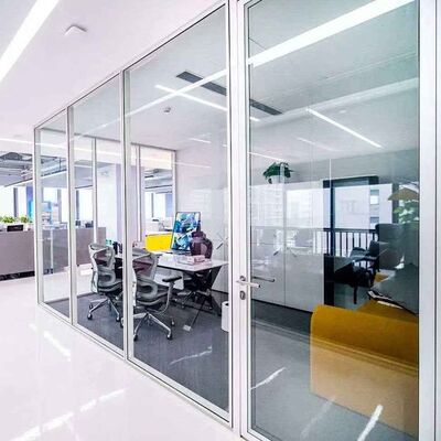Office Aluminum Glass Partition Wall Framed Glass Partition Vertical Framing Partition Profile