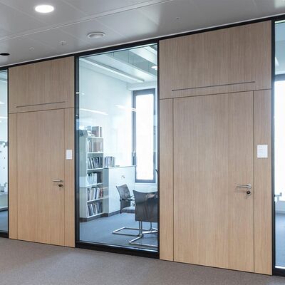 Sound Insulated Interior Removable Office Glass Partition Wood Wall Panel for Room Division