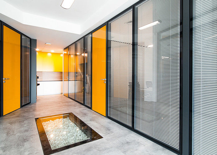 Office 2 Hour Fire Rated Glass Partition 6mm 12mm thick Steel Frame Glass Partition