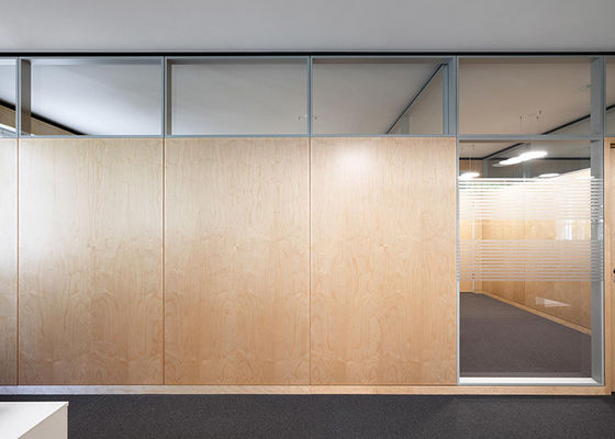 Cutsomized Solid Glass Partition Wall System Steel Melamine HPL met deur
