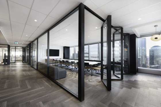 108 mm raamloze glazen afschermingssysteem Aluminium raam kantoorstand