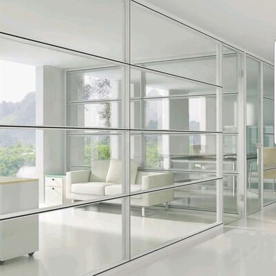Kantoor Aluminium Glazen Scheidingswand Gekaderde Glazen Scheidingswand Verticale Kaderscheidingsprofiel